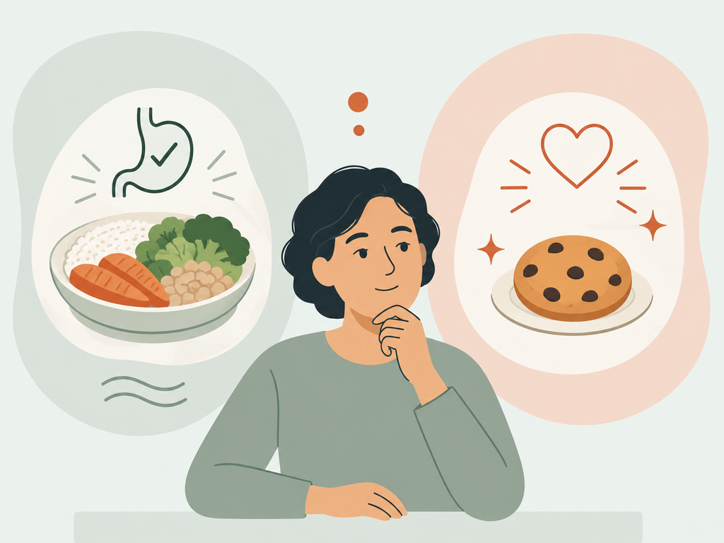 Illustration comparing physical hunger with a specific food craving